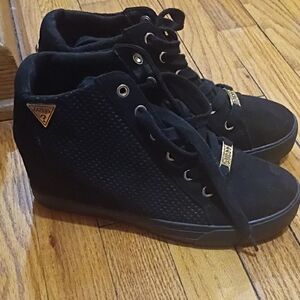 GUESS Women's Black Wedge Sneakers